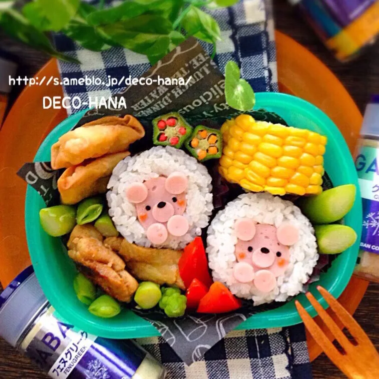 魚肉ソーセージ巻くだけの簡単巻き寿司くまちゃんバージョン◡̈⃝♩|さとみ (satomi_foodart)さん