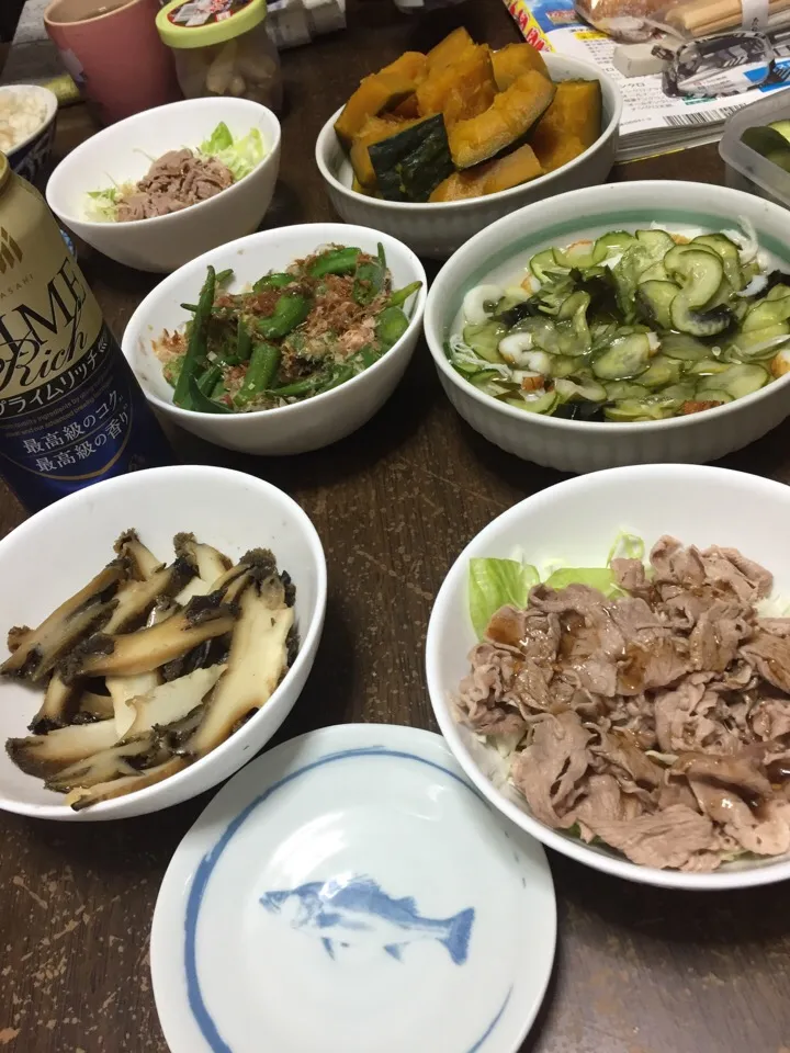 実家飯〜野菜は全て母の手作り|おっちさん