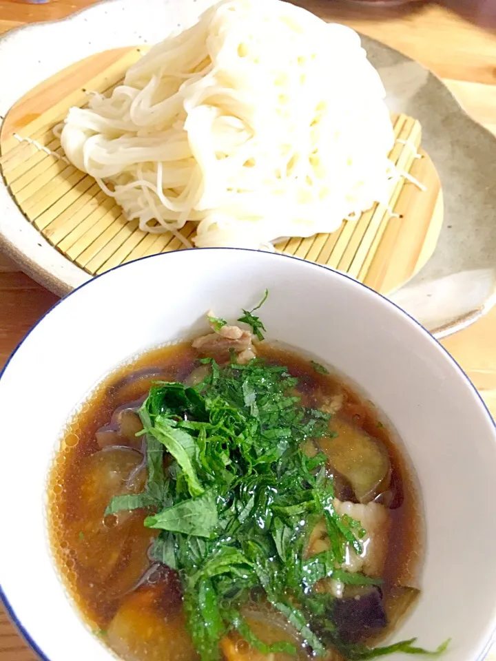 温かいお出汁で冷たい素麺|チョコらんさん