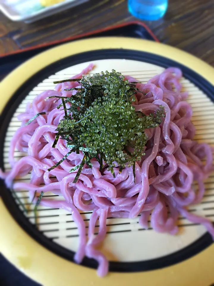 Snapdishの料理写真:紅いもつけ麺@そば家 花笠|makotoさん