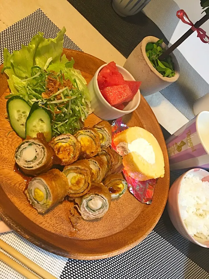 Snapdishの料理写真:うずらと大葉のにんにく醤油豚肉ロール ( レシピ ) - ほっこりおうちごはん - Yahoo!ブログ|kiyoさん