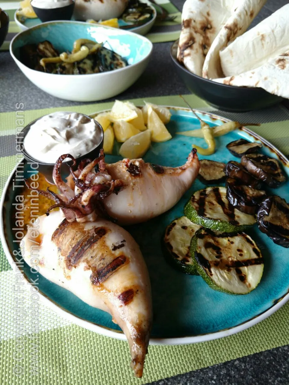 Stuffed squid with veggies, lavish and tahinilabne|Frank&Jolanda - Eteninbeeldさん