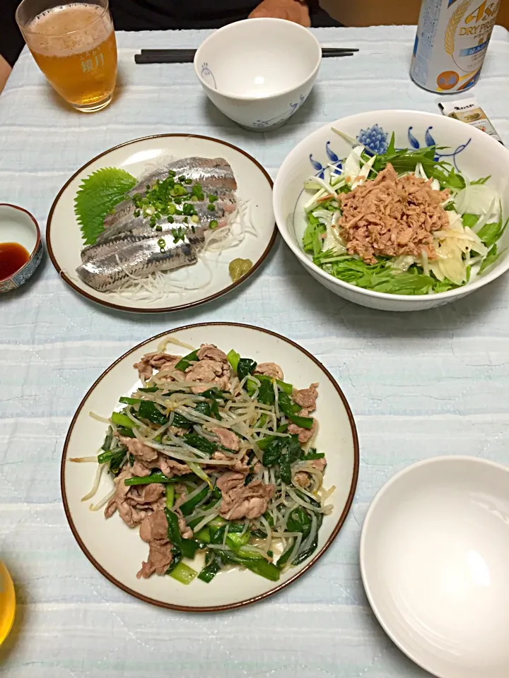 ツナサラダ 刺身 肉野菜炒め|柚子さん