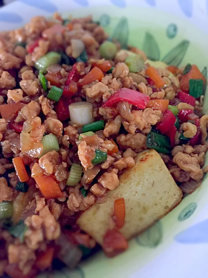 Mincemeat mix with carrot, chilli & fried tofu|Tari's Kitchenさん