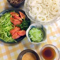 冷やし坦々つけそうめん|かびごんさん