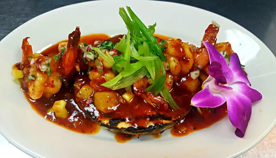 Yucatan shrimp....with a orange guajillo glaze....|chef Charlesさん