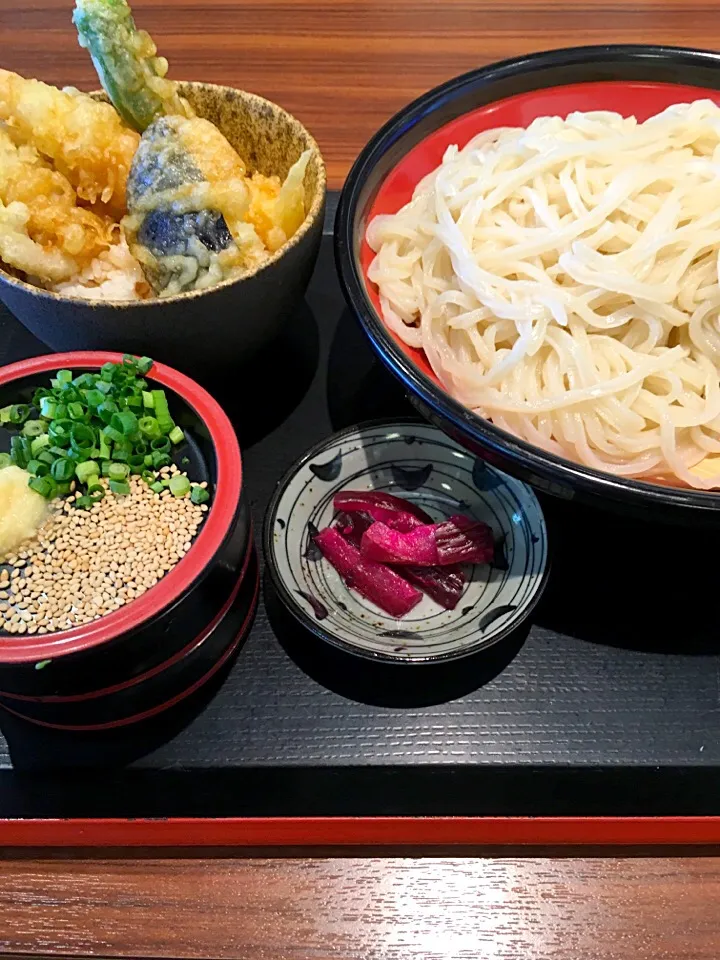 ざるうどんとミニ天丼セット @ 極楽湯 水戸店|Go Satoさん