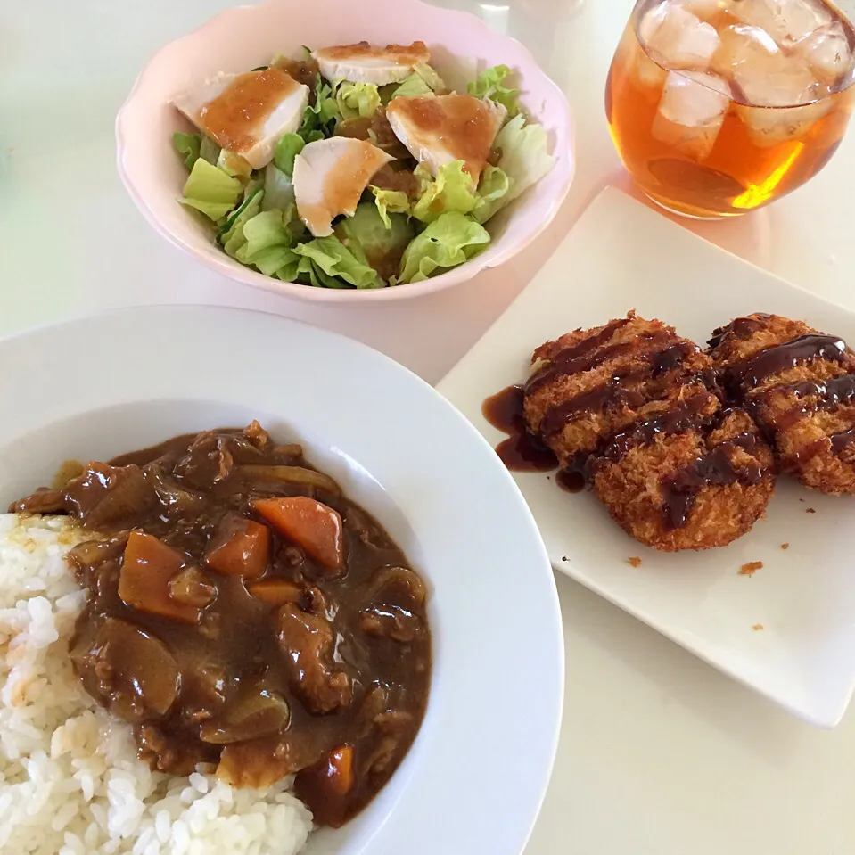 ❁ザ･カリー 辛口
❀娘ちゃん作 ポテトコロッケ
✿鶏ハムサラダ

2016/07/19|ちび太さん