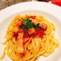 Snapdishの料理写真:ベーコンのパスタ|キウイさん