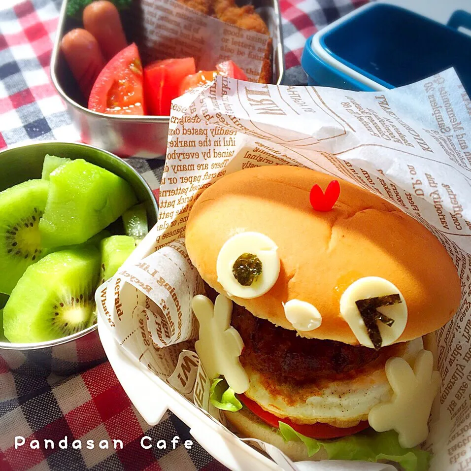 中3娘の部活弁当★ハンバーガー(o^^o)|あおぱんださん