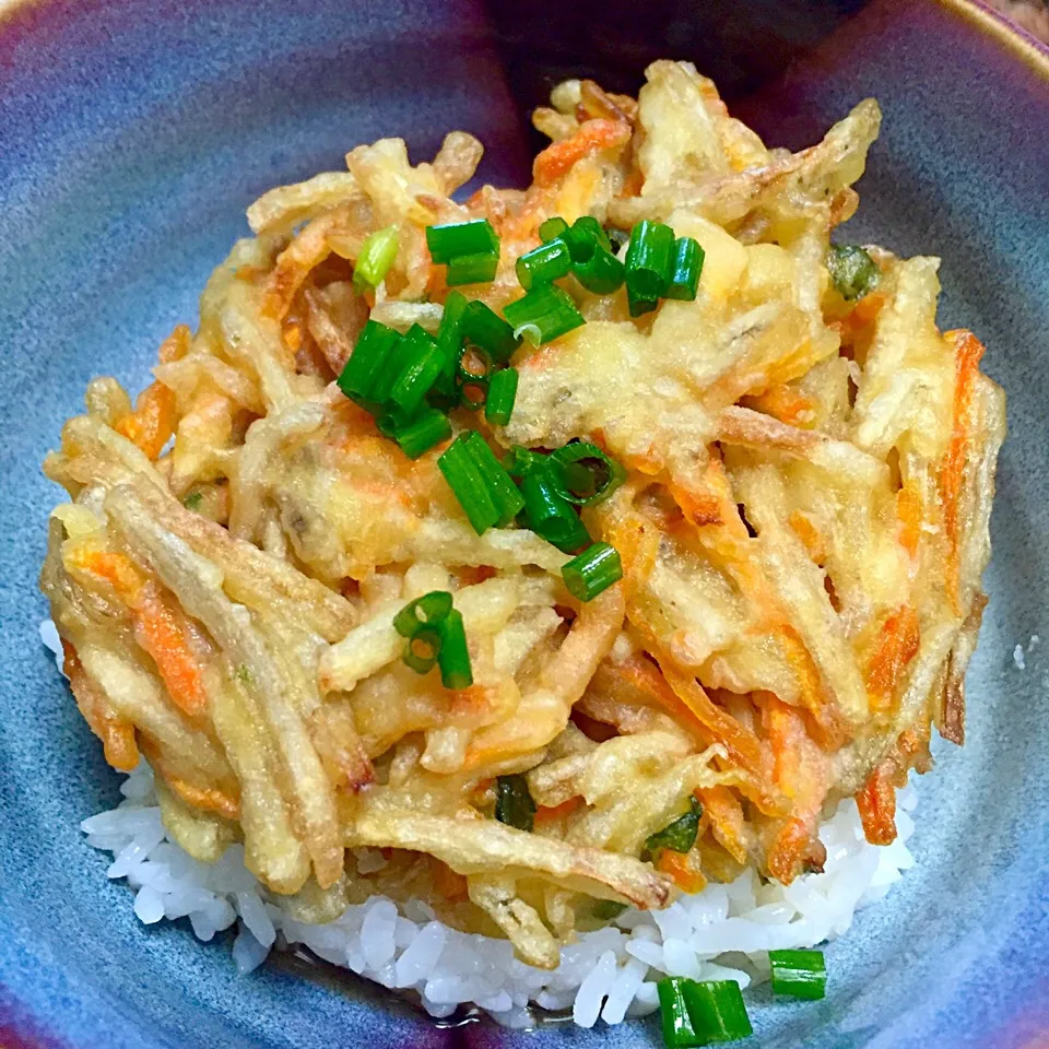 ゴボウかき揚げ天丼|カウンター嬢さん