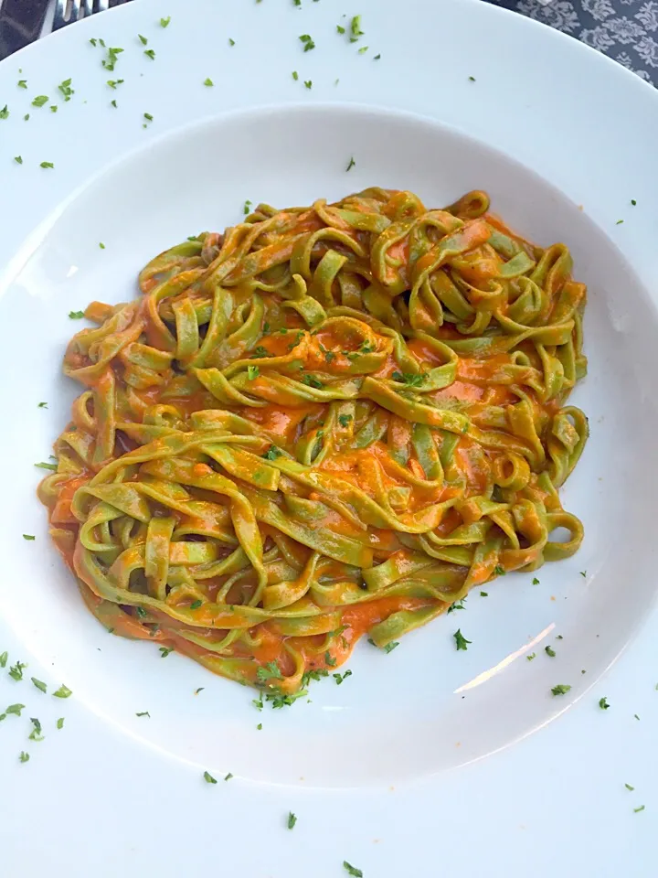 Tagliatelle with Arrabiata & spicy sauce. #PastaDivina Brussels|Scarlet Chuaさん