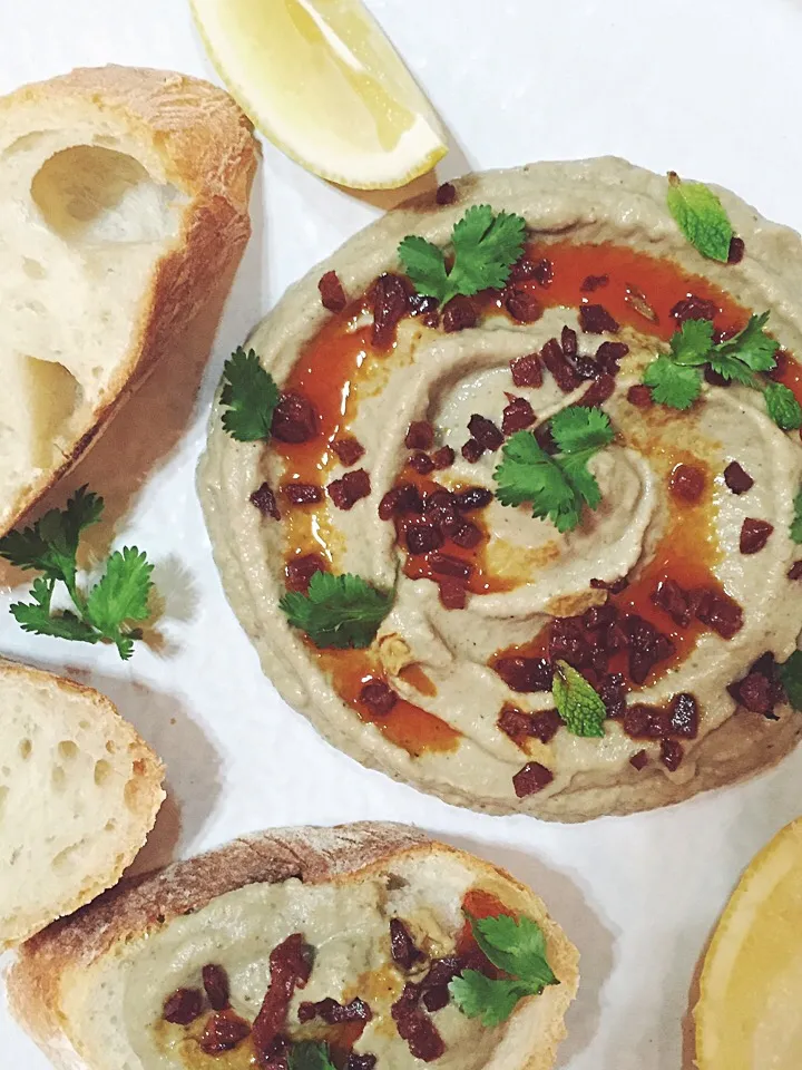 Eggplant dip with crispy chorizo|rick chanさん