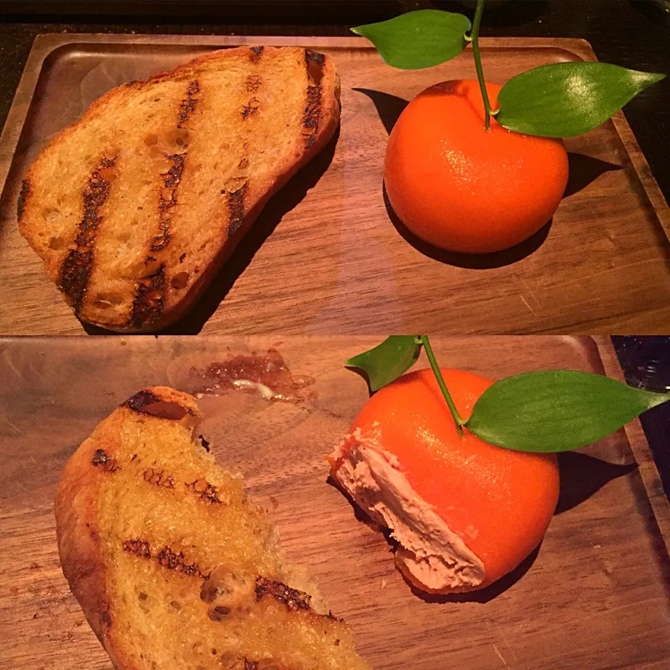 Meat Fruit (Mandarin, chicken liver parfait & grilled bread) 😋 #Dinnerbyhestonblumenthal|Scarlet Chuaさん