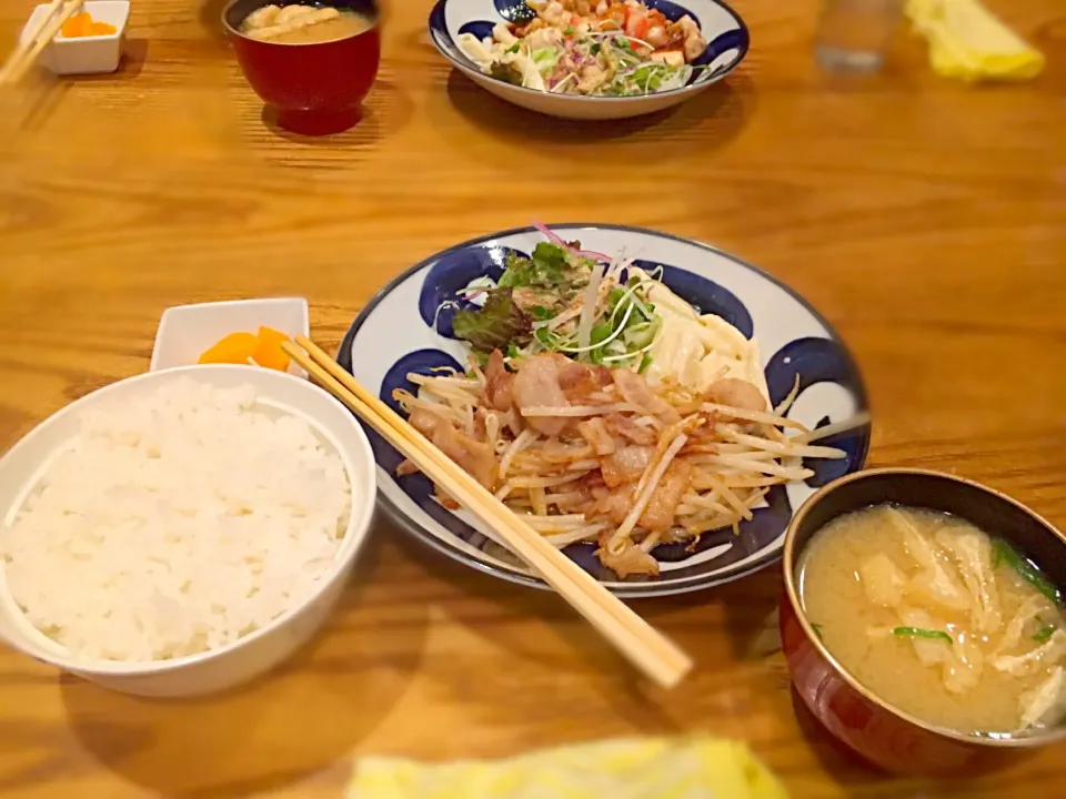 豚もやしみそ定食|ちびさん