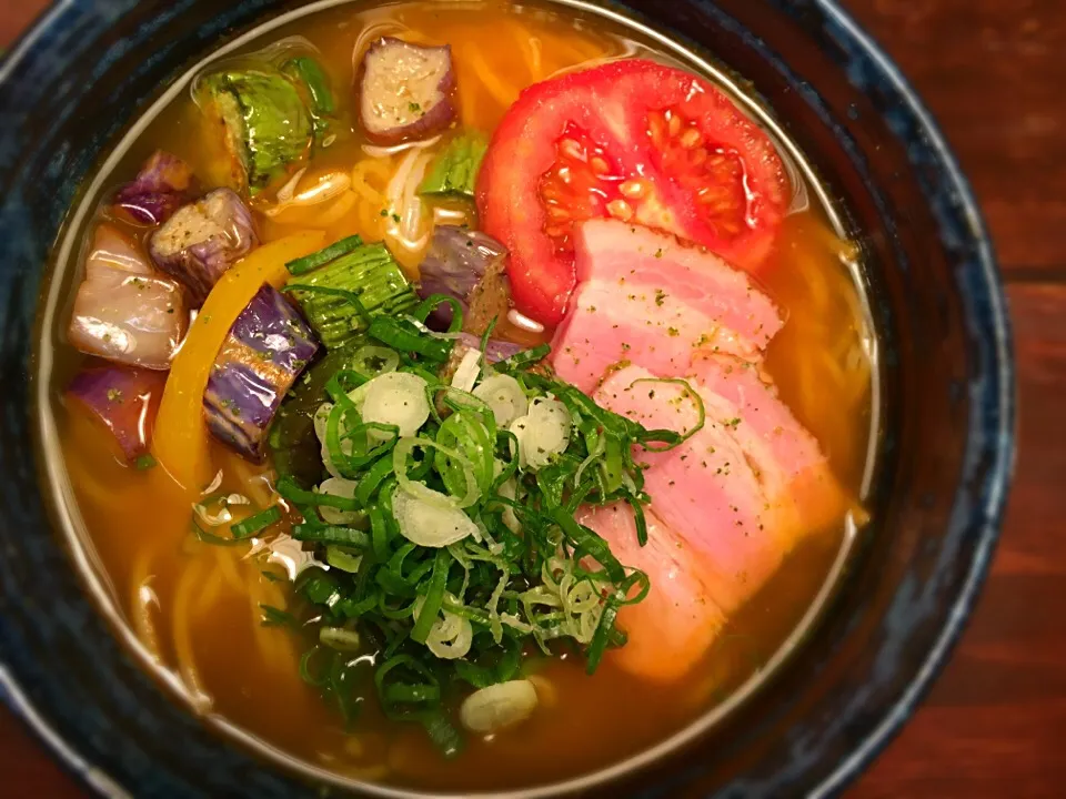 揚げ茄子とベーコンの出汁カレーそうめん6|半田手延べそうめんの店 阿波や壱兆さん