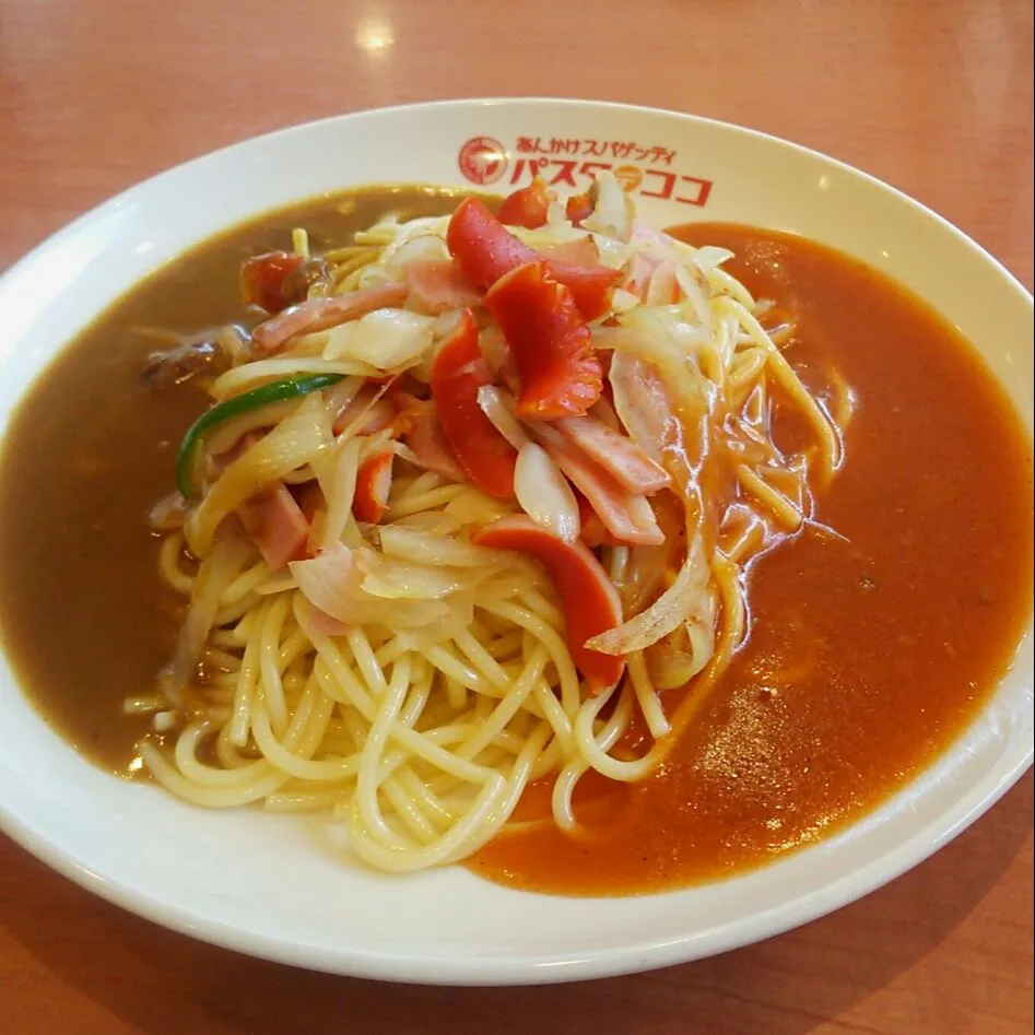 パスタ ミラカンで、ソースは２種類お願いします。 カレーと名古屋あんかけパスタのベーシックソース。 #名古屋めし|大石さん