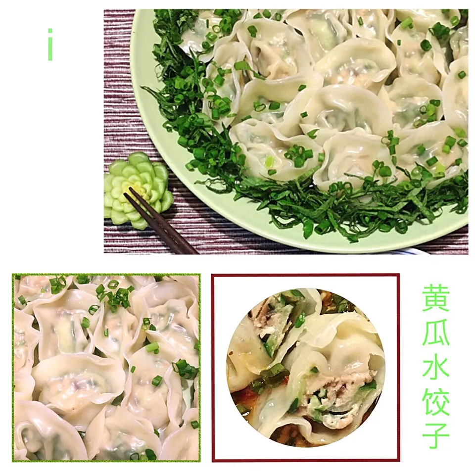 チョッパー＆ホヌさんの料理 キュウリの水ギョーザ👍🏼香味酢じょうゆタレがけ 【Boiled Cucumber Dumplings/黄瓜水饺子】|izoomさん