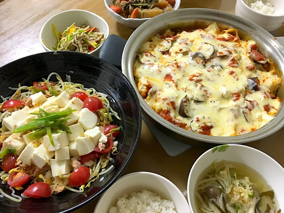 豆腐のサラダ、餃子の皮の豆腐入りラザニア風|横井朱里さん