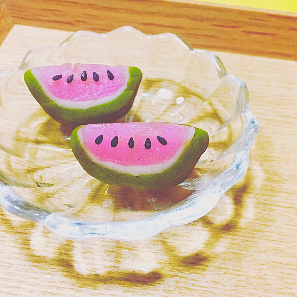 #和菓子 #スイカ #ういろう生地 #こなし生地|ようこさん