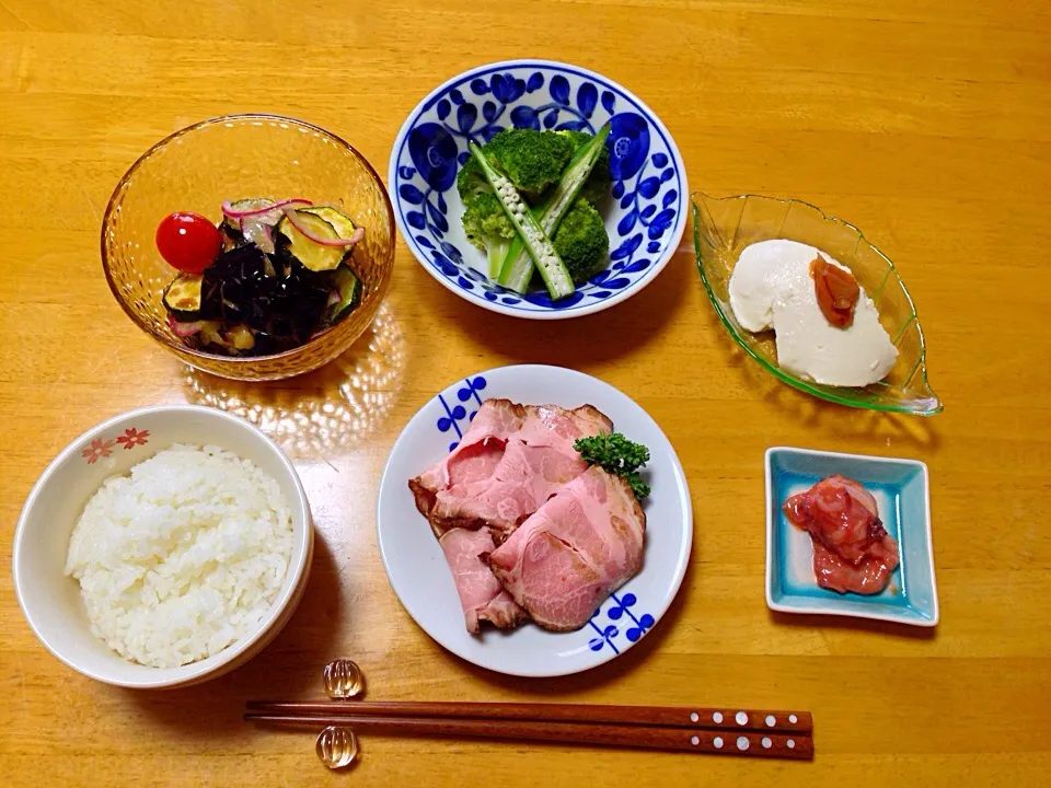 夕ごはん                                                      茄子とズッキーニの南蛮漬け|ちゃみこさん