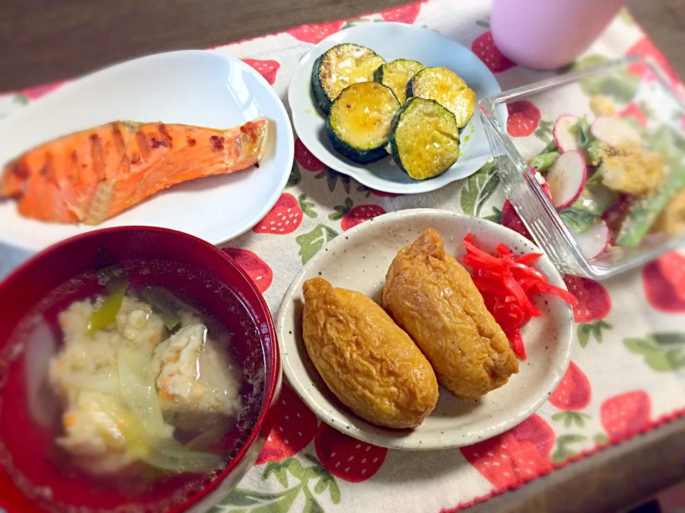 今日の晩御飯！ズッキーニの味噌マヨのせ！|みやこさん