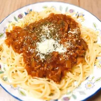 Snapdishの料理写真:ミートパスタです|hamaさん