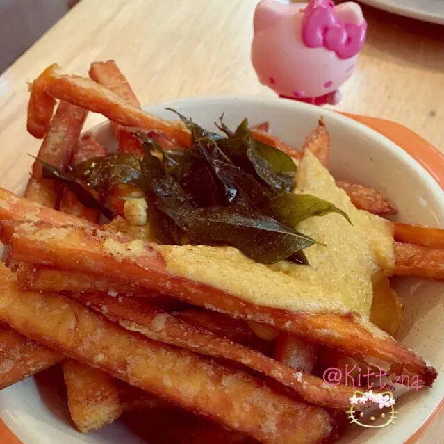 Salted egg sweet potato fries 👍💦|🎀Kittyna🌸さん