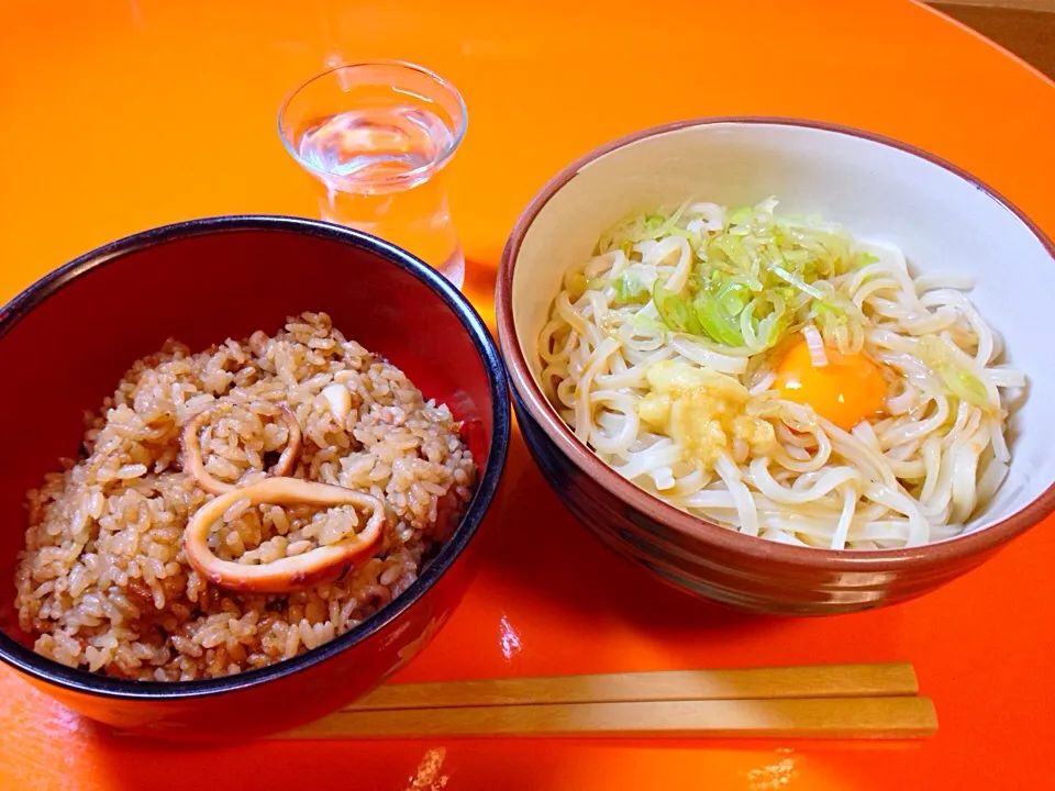 イカ飯&釜たまうどん|cazakyさん