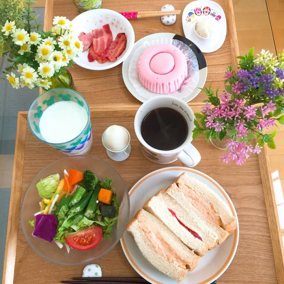 Snapdishの料理写真:7/23❤︎主人と娘の休日モーニング❤︎|Makinsさん