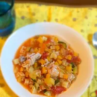 Minestrone & macaroni soup♡|Ami Iwasakiさん