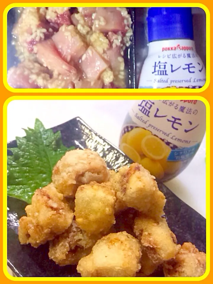 カジキマグロの塩麹塩レモン🍋揚げ〜💕|ＳＵＺＵＫＩさん