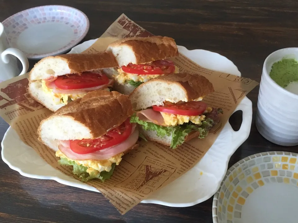 バケットdeたまごサンド🐣の朝ごパン🍞|いしくん。（たまご王子🥚🐣🐥🐔）さん