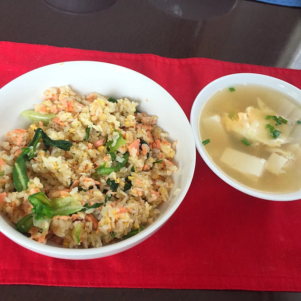 鮭とレタスのチャーハン＋豆腐と卵のスープ|純さん