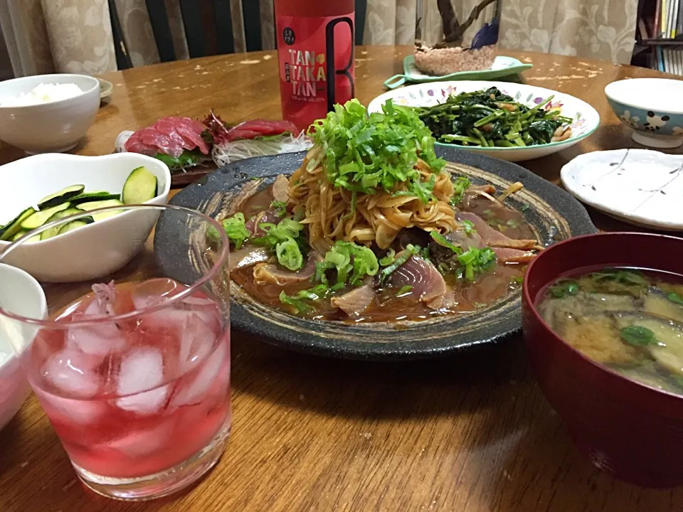 Snapdishの料理写真:鍛高譚Rのある食卓|さんだーさん