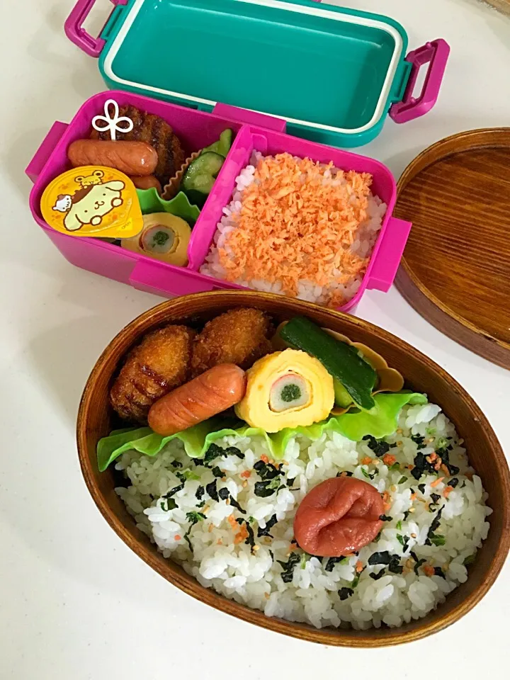 久しぶり2人分のお弁当⸜(๑⃙⃘'ᵕ'๑⃙⃘)⸝⋆*寝坊して大変、、|cotocotoさん