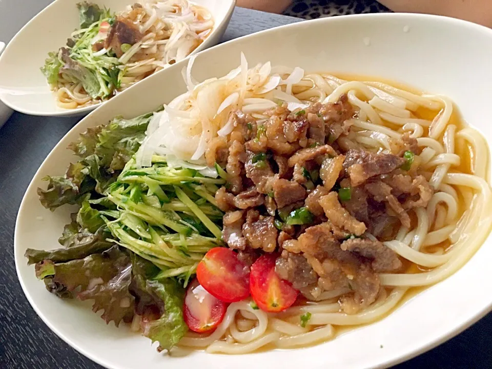 牛肉味噌サラダうどん|ゆさん