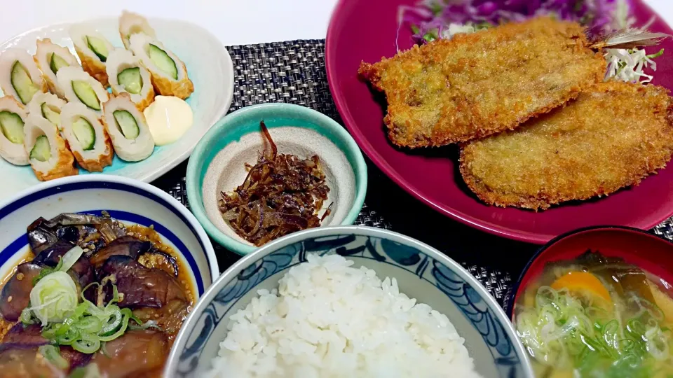 ☆イワシの青海苔チーズフライ☆茄子の味噌炒め☆ちくわきゅうり|わかなさん