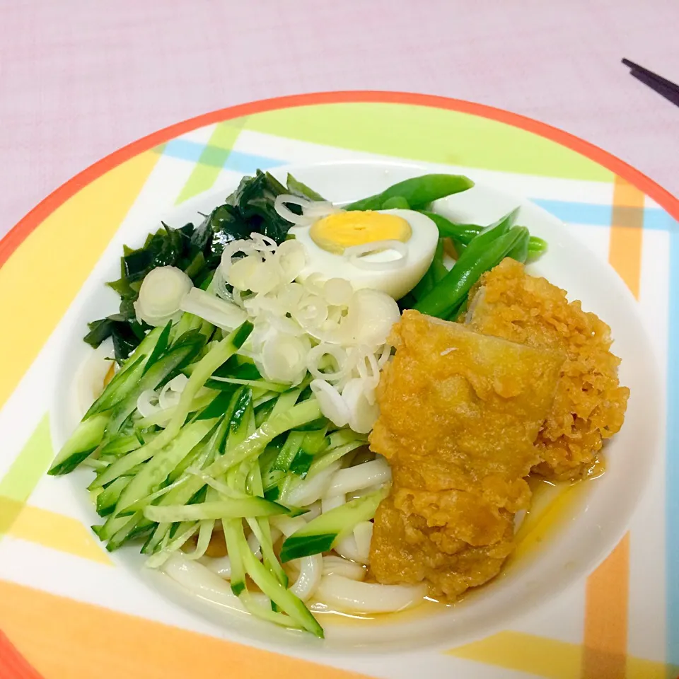 アナゴ天の冷やしうどんです。🎐|ナタママさん