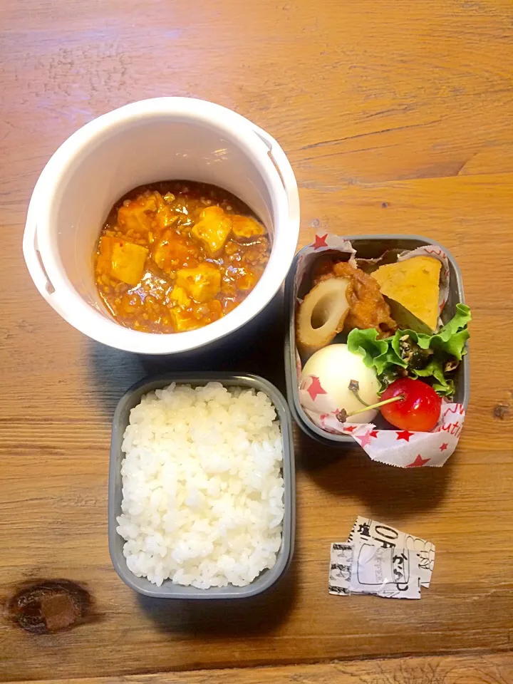 麻婆豆腐弁当

おでん 鶏胸肉と小松菜のごまマヨあえ
さくらんぼ🍒|サクサクさん