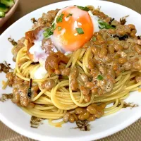 Snapdishの料理写真:くららさんの料理 納豆こんぶと納豆のパスタ☆|@saさん