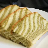 Green tea zebra chiffon cake|Lie Lie Chongさん