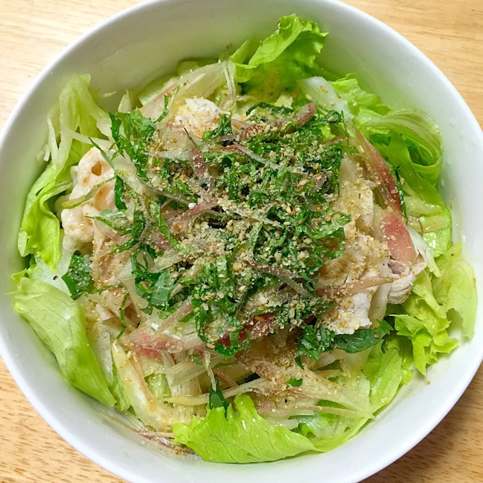 冷しゃぶサラダうどん♡ヤマサのゴマだれ専科かけ|mayuさん