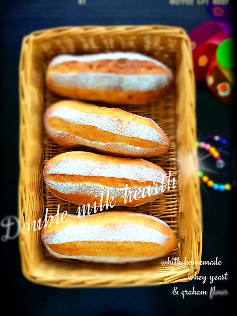 Rizmuさんの料理 自家製酵母でミルクハース💕ホエー酵母、全粒粉入りで一人一本〜🌸|はやちんさん