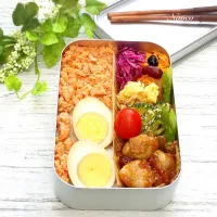 Snapdishの料理写真:豚こま団子甘酢あんのお弁当【パパ弁】|naocoisaさん