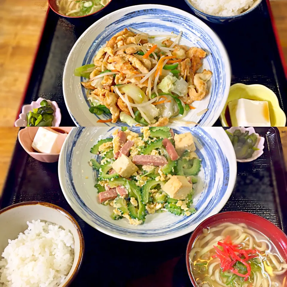 ゴーヤチャンプル&フーチャンプル定食|ちびさん