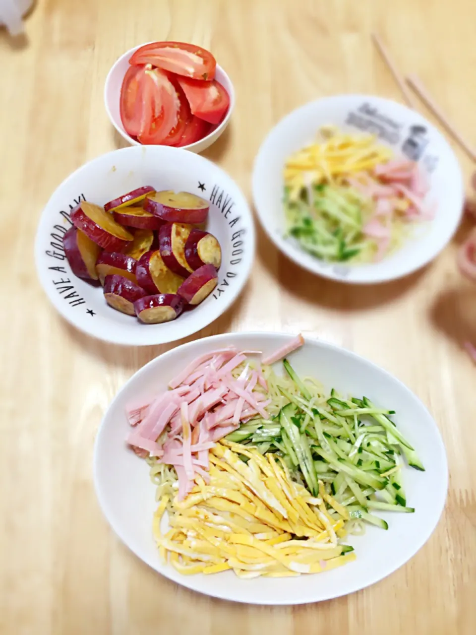 冷やし中華
さつまいもの甘露煮
トマト|さおりさん