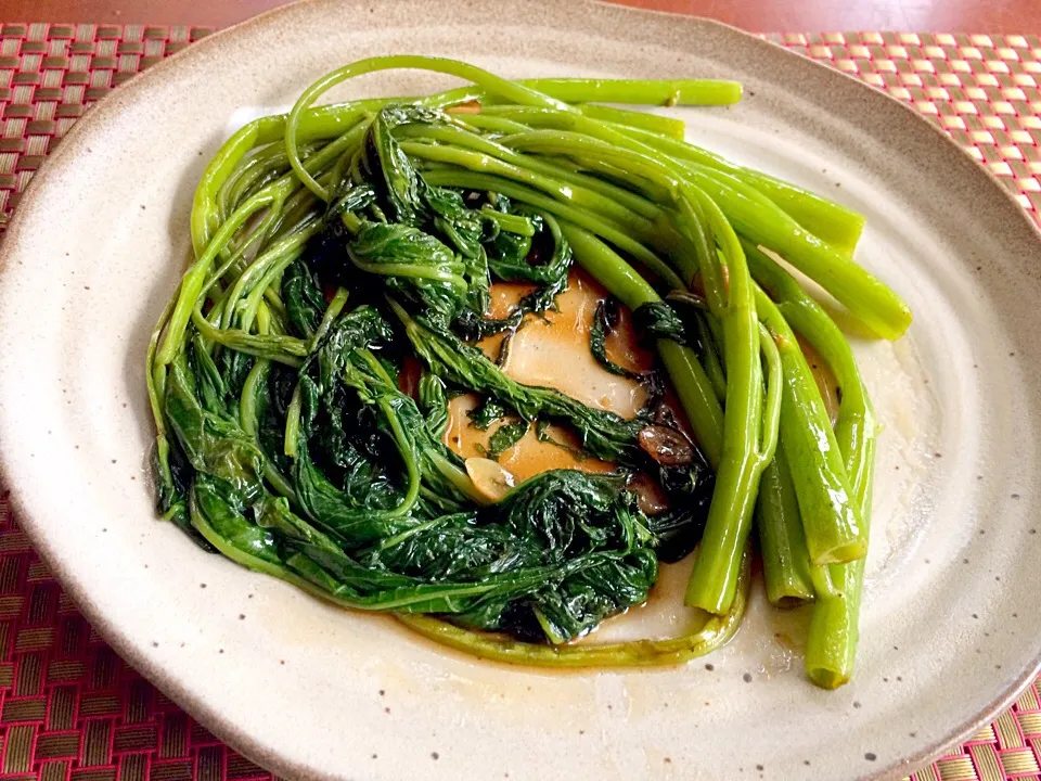 Snapdishの料理写真:Oyster Sauce stir-fried of Water Morning Glory🌿炒甕菜(空芯菜のｵｲｽﾀｰｿｰｽ炒め)|🌈Ami🍻さん