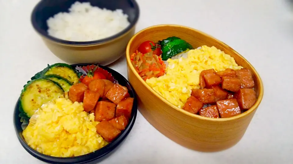 ゆりえさんのスパム丼deスパム弁当|こむぎさん