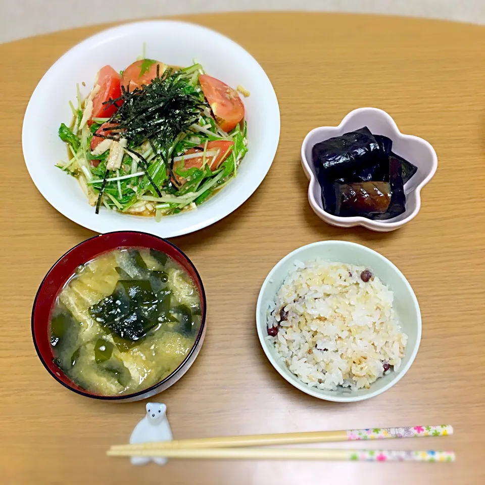 水菜のサラダ  なすの煮浸し|わえぴょんさん